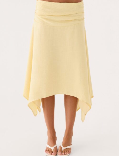 Jude Midi Skirt - Yellow Cream